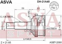 Лот: 24756073. Фото: 2. Шрус Наружный 21X52x24 ASVA арт... Красноярск
