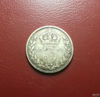 Лот: 17124816. Фото: 2. 3 пенса 1901 года. Великобритания... Монеты