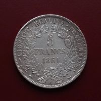 Лот: 20428911. Фото: 2. 5 франков 1851 года. Франция... Монеты