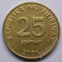 Лот: 92398. Фото: 2. Филипины. 25 сентимо 1993-2001г... Монеты