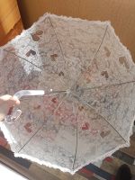 Лот: 15837307. Фото: 3. Белый свадебный зонт с сердечками... Сувениры, подарки