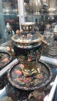 Лот: 10595126. Фото: 2. Гарнитур " Самовар + Поднос" электрический... Антиквариат