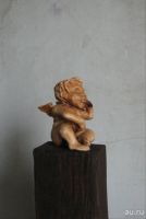 Лот: 17413490. Фото: 2. ангел скульптура резьба из дерева. Скульптура, резьба