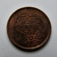 Лот: 21735006. Фото: 3. 5 сантимов 1855 года Люксембург. Коллекционирование, моделизм