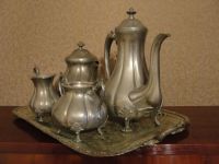Лот: 17958541. Фото: 2. Кофейный оловянный сервиз. Посуда, кухонная утварь