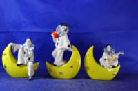 Лот: 20836936. Фото: 6. Фарфоровые статуэтки Пьеро триптих...