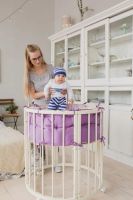 Лот: 10019471. Фото: 2. Круглая/овальная кровать для новорожденных... Детская мебель