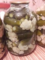 Лот: 15862652. Фото: 2. Огурчики маринованные с цветной... Продукты