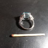 Лот: 19937015. Фото: 2. Кольцо с голубым камнем. Ювелирные изделия, бижутерия, часы