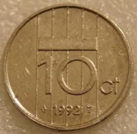 Лот: 8766508. Фото: 2. 10 центов 1992 Нидерланды. Монеты