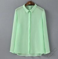 Лот: 5498579. Фото: 2. блуза мятная S/ XS. Женская одежда