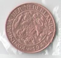 Лот: 10628189. Фото: 2. 1 цент 1941 года, Голландия Нидерланды. Монеты