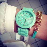 Лот: 12441464. Фото: 4. Часы женские Geneva "Мятные". Красноярск