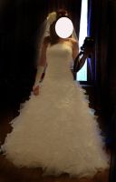 Лот: 13380577. Фото: 3. Свадебное платье со шлейфом размер... Одежда, обувь, галантерея