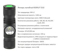 Лот: 19684551. Фото: 2. Фонарь светодиодный BORUiT D10... Туризм