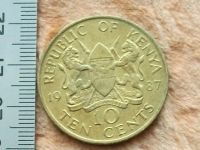 Лот: 10889405. Фото: 5. Монета 10 цент Кения 1987 портрет...