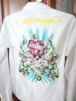 Лот: 2716566. Фото: 2. рубашка со стразами Ed Hardy... Женская одежда