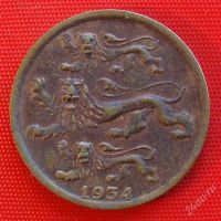 Лот: 1579189. Фото: 2. (№476-3/LN) 2 сента 1934 (Эстония... Монеты