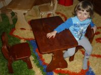 Лот: 899727. Фото: 2. деревянные столик и стульчик для... Детская мебель