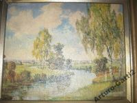 Лот: 6007176. Фото: 2. Картина пейзаж масло на картоне... Картины, панно