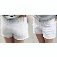 Лот: 4741438. Фото: 2. Шорты джинсовые (белые). Женская одежда