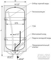 Лот: 10241202. Фото: 2. Водонагреватель накопительный... Тепловое оборудование, климат