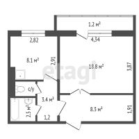 Лот: 21442800. Фото: 11. Продам 1-комн. кв. 40.3 кв.м...