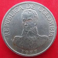 Лот: 4892388. Фото: 2. (№3703/LZ) 1 песо 1977 (Колумбия... Монеты