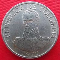 Лот: 4892388. Фото: 2. (№3703) 1 песо 1977 (Колумбия). Монеты