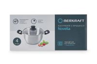 Лот: 23931325. Фото: 6. Кастрюля с крышкой BERKRAFT Novella