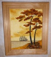 Лот: 1677961. Фото: 2. картина из янтаря 10*13 см (2... Картины, панно