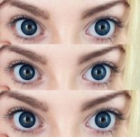 Лот: 11973085. Фото: 3. Синие линзы с эффектом увеличения... Красота и здоровье