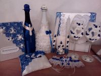 Лот: 6619310. Фото: 2. свадебный набор ( сине-нежно-молочный... Товары для праздника