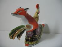 Лот: 14368583. Фото: 2. Лиса с петухом Фарфор Вербилки. Антиквариат