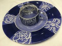 Лот: 25898705. Фото: 4. Блюдо 25 см и чайная чашка, синее... Красноярск