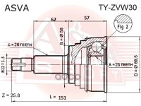 Лот: 24753969. Фото: 2. Шрус Наружный 25Х56х26 ASVA арт... Красноярск