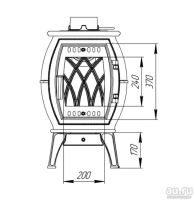 Лот: 16347319. Фото: 3. Чугунная печь-камин отопительно-варочная... Строительство и ремонт