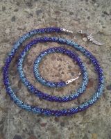 Лот: 18418378. Фото: 2. Лариат бисерный "Синий тигр". Ювелирные изделия, бижутерия, часы