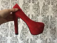 Лот: 7818913. Фото: 2. Туфли 37 красные замша. Женская обувь