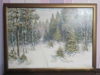 Лот: 13784885. Фото: 2. Картина "Зима в лесу" В.И. Мамичев... Живопись, скульптура, фото