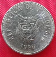Лот: 4764023. Фото: 2. (№3620) 5 песо 1990 (Колумбия). Монеты