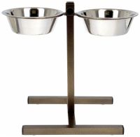 Лот: 18999704. Фото: 2. Подставка напольная с 2 мисками... Животные и уход