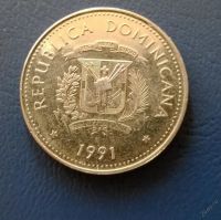 Лот: 5621204. Фото: 2. 25 сентаво Доминикана. Монеты