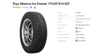 Лот: 19453986. Фото: 3. шины 175/65 R14 Toyo Observe Ice-Freezer... Авто, мото, водный транспорт