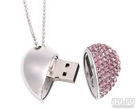 Лот: 17034335. Фото: 2. Флешка USB 32 гб Металл + Стразы... Носители информации