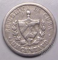 Лот: 1563969. Фото: 2. Куба. 1 сентаво 1920г. Монеты
