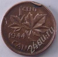 Лот: 240008. Фото: 2. Канада. 1 цент 1944г. Монеты
