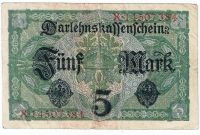 Лот: 16357353. Фото: 2. 5 марок 1917 год . Хорошая . С... Банкноты
