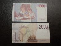 Лот: 6166124. Фото: 2. Италия 1000 и 2000 лир 1990 г... Банкноты