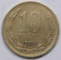Лот: 1089552. Фото: 2. Чили. 10 песо 2003г. Монеты